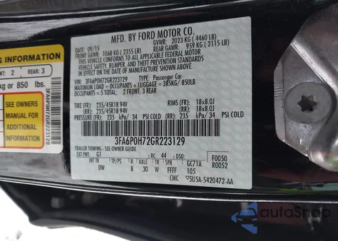 2016 Ford Fusion Se z USA, uszkodzony, nr VIN 3FA6P0H72GR223129